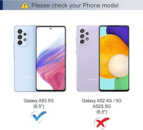 Miniatura 2 de Case for Samsung Galaxy A53 5G Wallet Case with Card Holder, PU Leather Flip Folio Case TPU Inner Shell, Shockproof Cover for Samsung A53 5G (Blue)