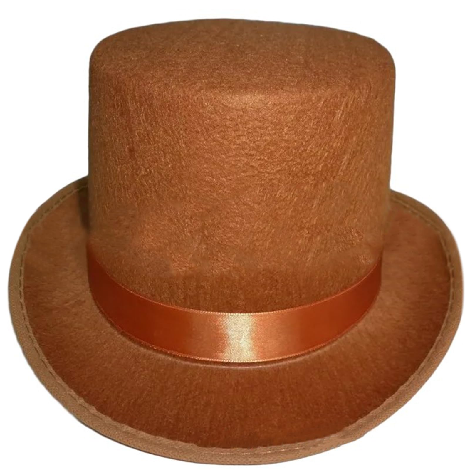 Hrtyvhin Roll Trim Top Hat for Female Male Stage Performances Gentleman Theme Party Masquerades Dress Up Headwear Nonwoven Unisex Stage Show Hat Khaki