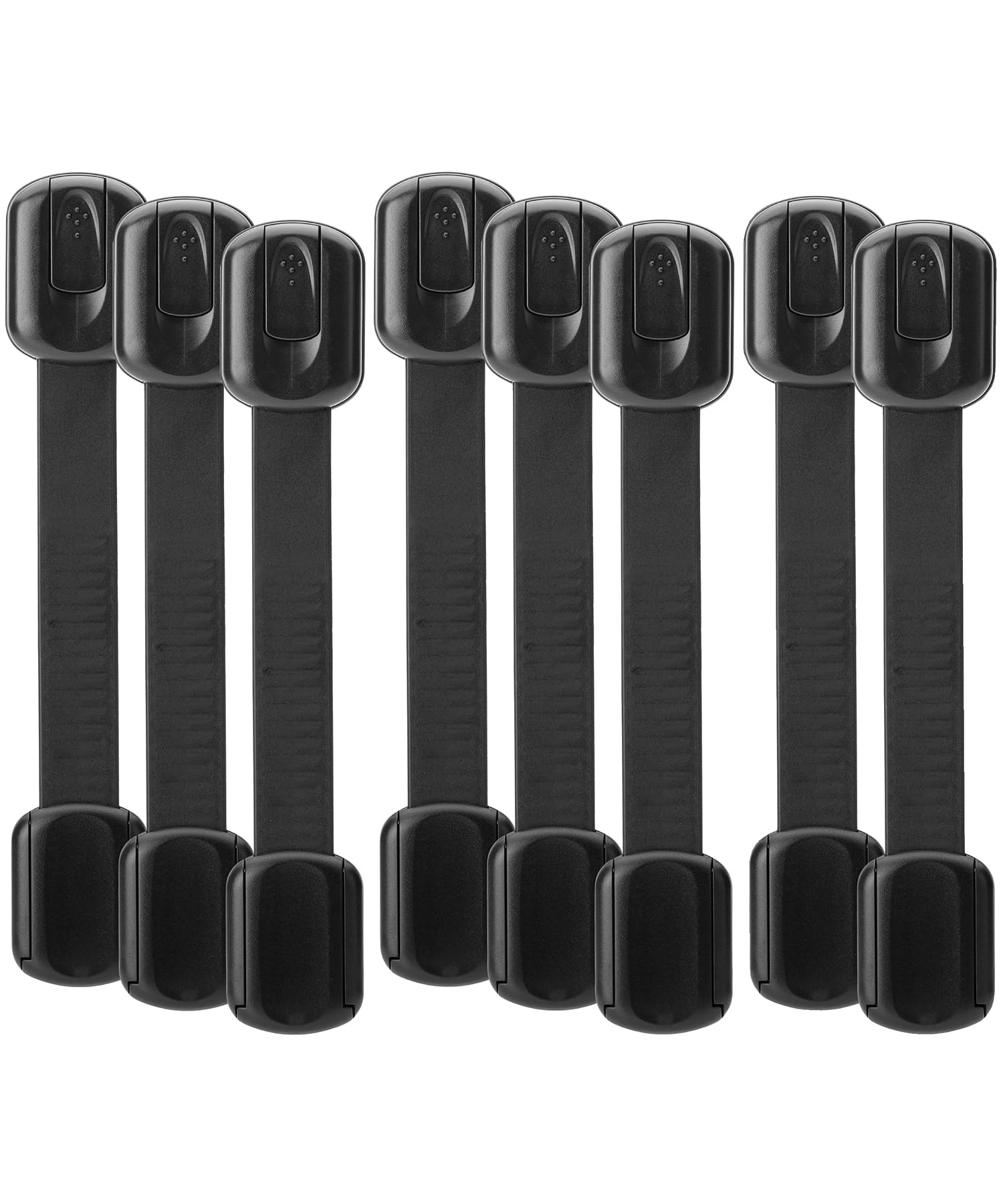 Bates- Child Safety Strap Locks, 8 Pack, Black, Baby Cabinet Locks, Toilet Locks Baby Proof, Child Proof Drawer Locks, Cabinet Baby Locks for Cabinets