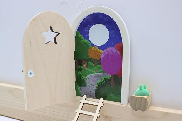Qué Kawaii® ORIGINAL Kit ratoncito Pérez MÁGICO. Puerta NATURAL de ABETO QUE ABRE Y BRILLA EN LA OSCURIDAD!!!.. + caja guarda dientes de haya+complentos+certificados. GRATIS CUENTO + DIARIO - 3