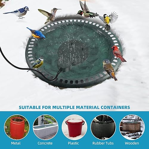 Miniatura 3 de Calentador de baño para pájaros descongelante de 250 W con revestimiento de teflón negro, calentador integral de aluminio fundido para ganado, aves,