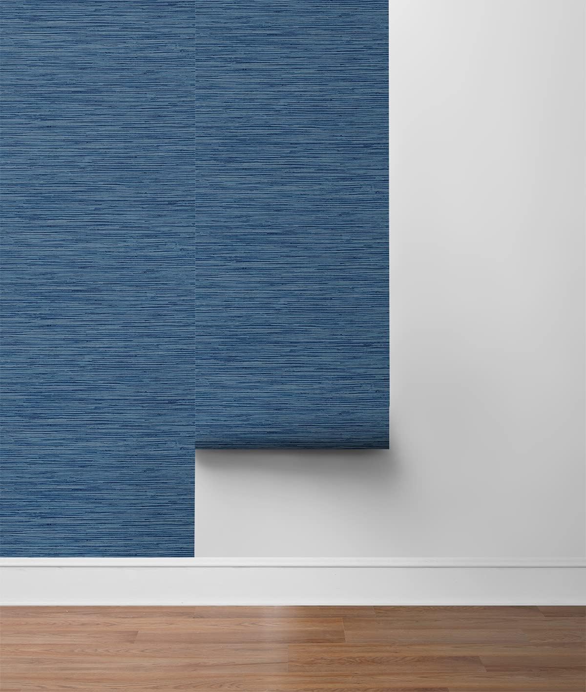 NextWall Stacy Garcia Home Faux Grasscloth Peel and Stick Wallpaper (Marine Blue)