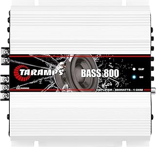 Taramp's Bass 800 1 Ohm Monoblock Amplifier 800 Watts Rms 1 Channel, 14.4VDC Out Power Full Range, Great for Sub/Bass - RCA/High Level Input, Car Audio