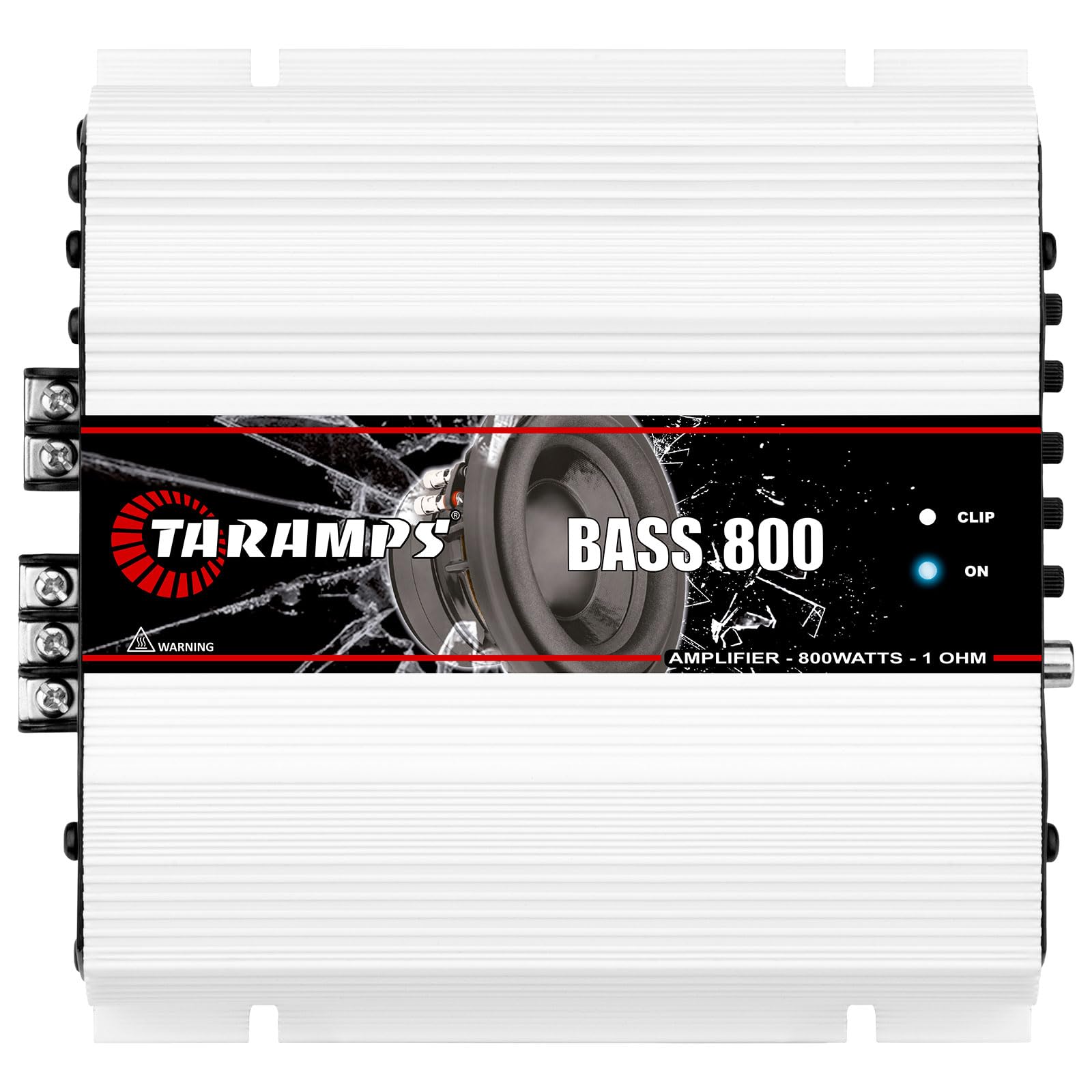Taramp's Bass 800 1 Ohm Monoblock Amplifier 800 Watts Rms 1 Channel, 14.4VDC Out Power Full Range, Great for Sub/Bass - RCA/High Level Input, Car