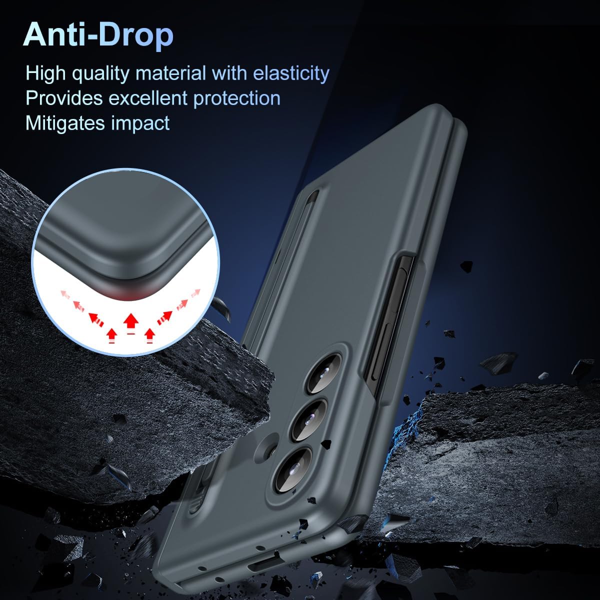 for Samsung Z Fold 7 Case with Screen Protector, Built-in S Pen Holder and Stylus, Hinge Protector Cover for Samsung Galaxy Z Fold7, Pen is Included-Green