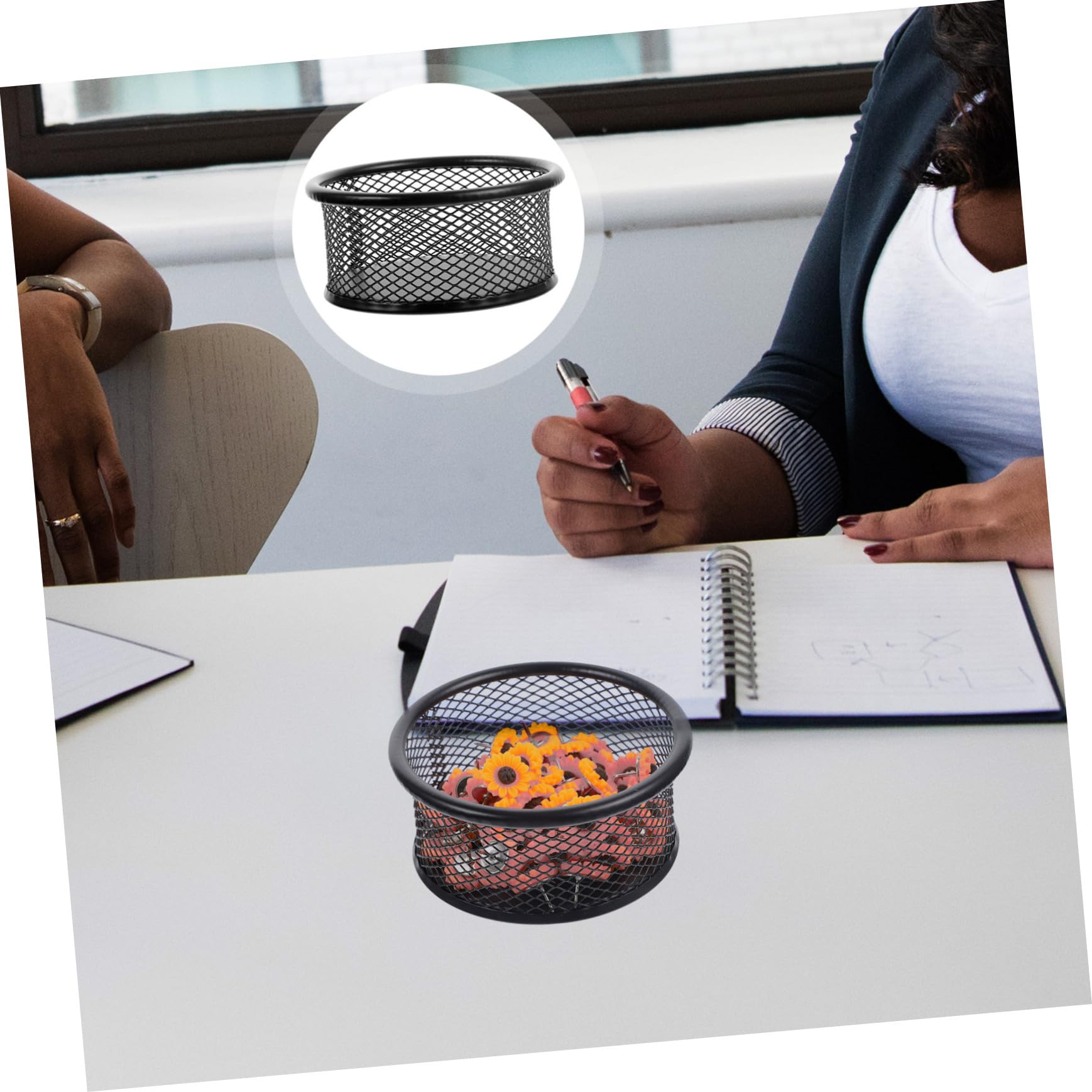 Boîte de Rangement pour Trombones en Fer Noir 12 Pièces