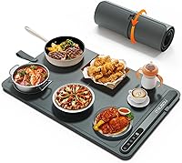 Vista 9 de Bandeja de calentamiento eléctrica, calefacción de superficie completa, enrollable y portátil, nanomaterial de silicona de alta calidad, 3 ajustes