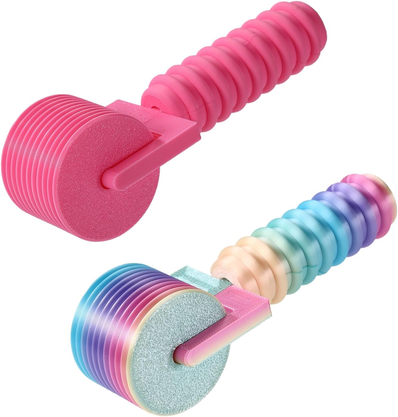 2pcs Rhinestone Painting Rollers, Easy-Grip Hand Roller for 5D Diamond Project Tools and Accessories Essential DIY Art Craft Rolling Wheel for Rhinestone Embroidery (Pink, Macron Color)