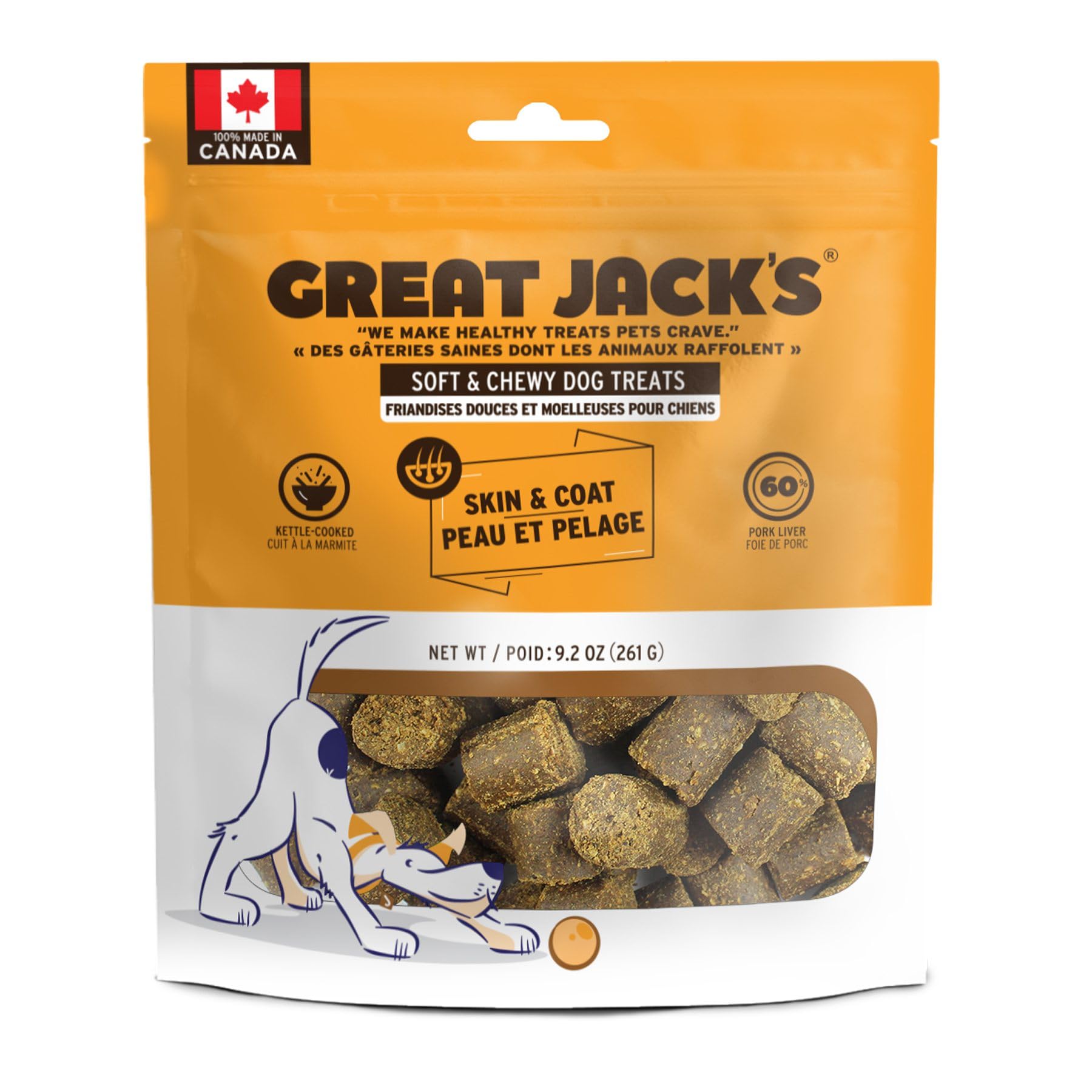 Great Jack'sSoft & Chewy Treats Functional Skin & Coat Grain Free Dog Treats 261g
