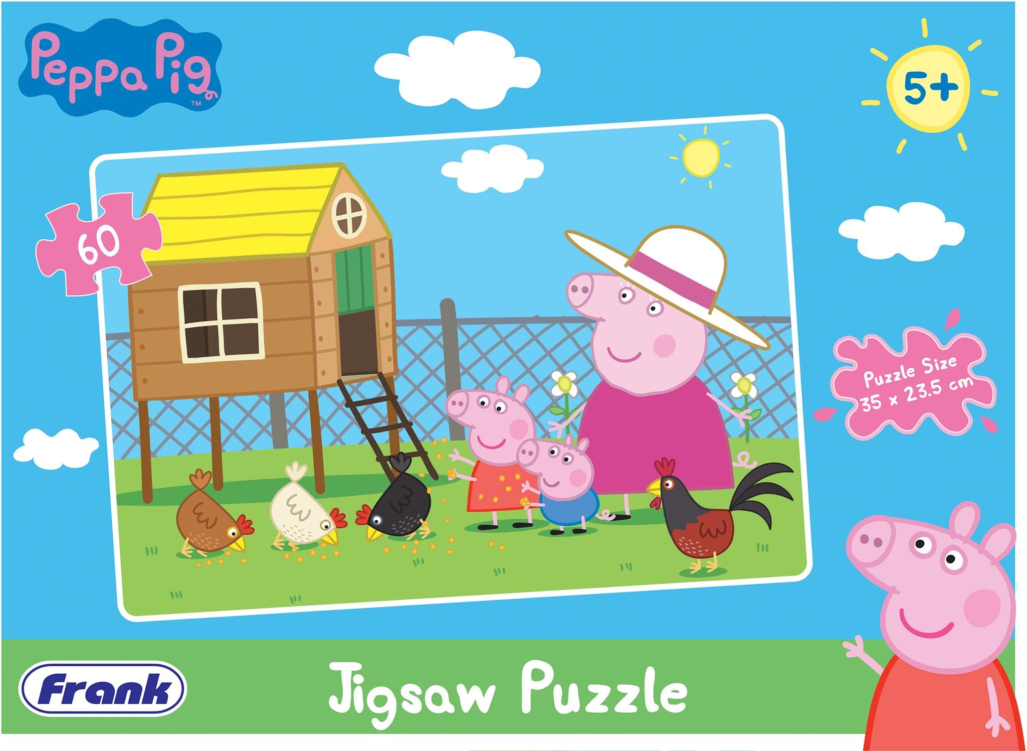 Frank Peppa Pig Jigsaw Puzzle (60 Pieces) for Kids Above 5+ Years - Fun & Challenging Brain Booster Games - Educational Puzzle for Focus and Memory -60405