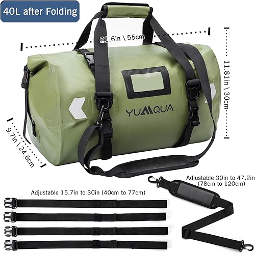 Miniatura 5 de YUMQUA Waterproof Duffel Bag, Motorcycle Duffle Bag, Heavy Duty Roll Top Large Dry Bags Waterproof with Durable Straps & Handle for Travel Outdoor
