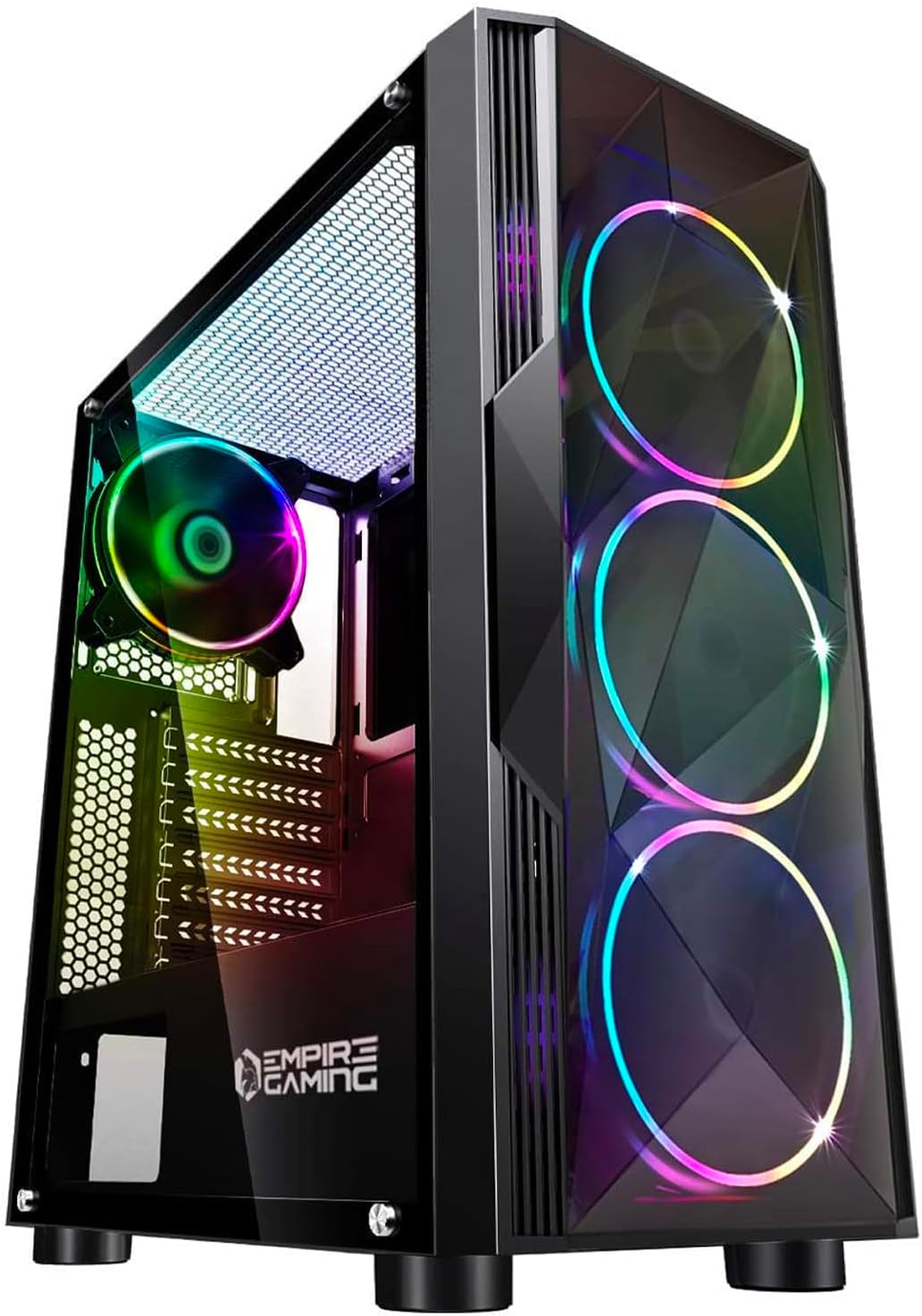 SQTower 01T V2 RGB Gaming Gehäuse, Tempered Glass Panel, 4X ARGB 120mm Lüfter vorinstalliert