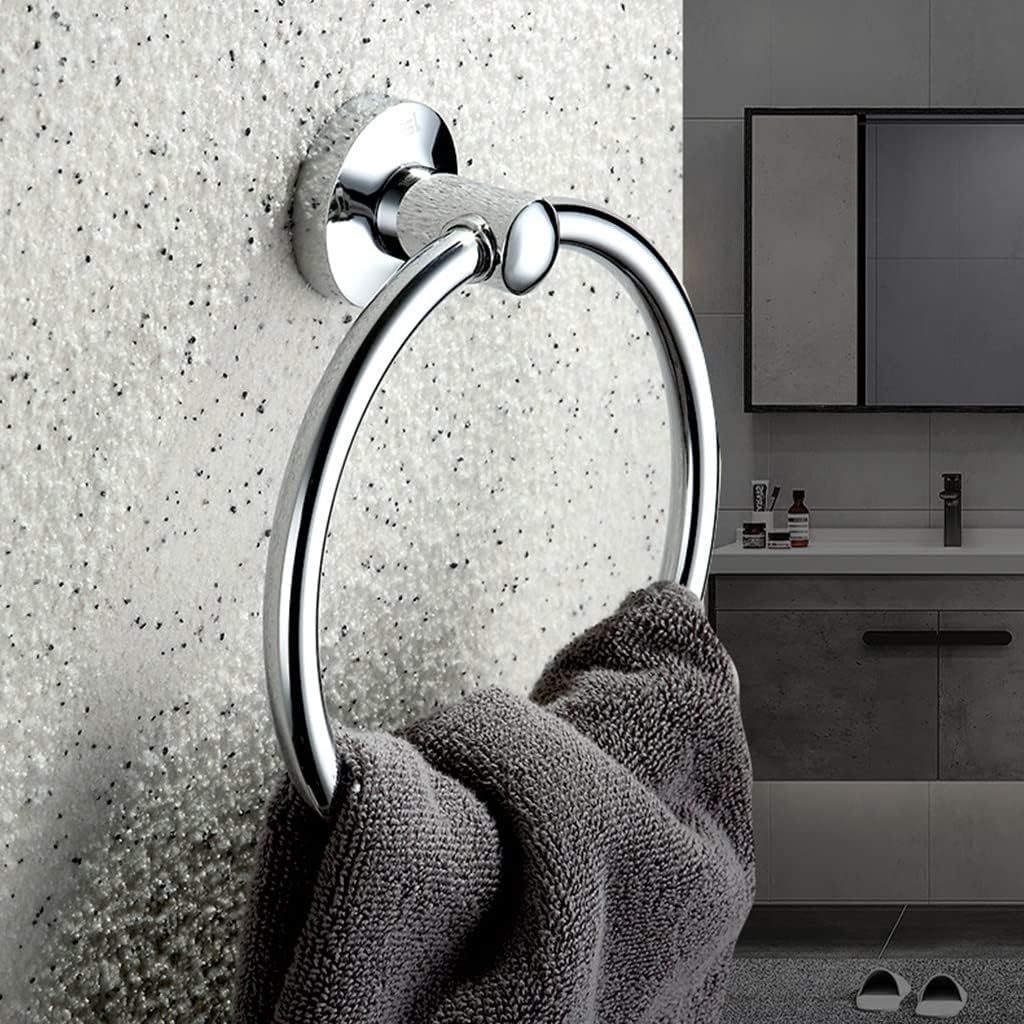 Brass Bathroom Towel Ring, Light Luxury Round Towel Rack, Hand Towel Holder, Bathroom Wall-Mounted Bathroom