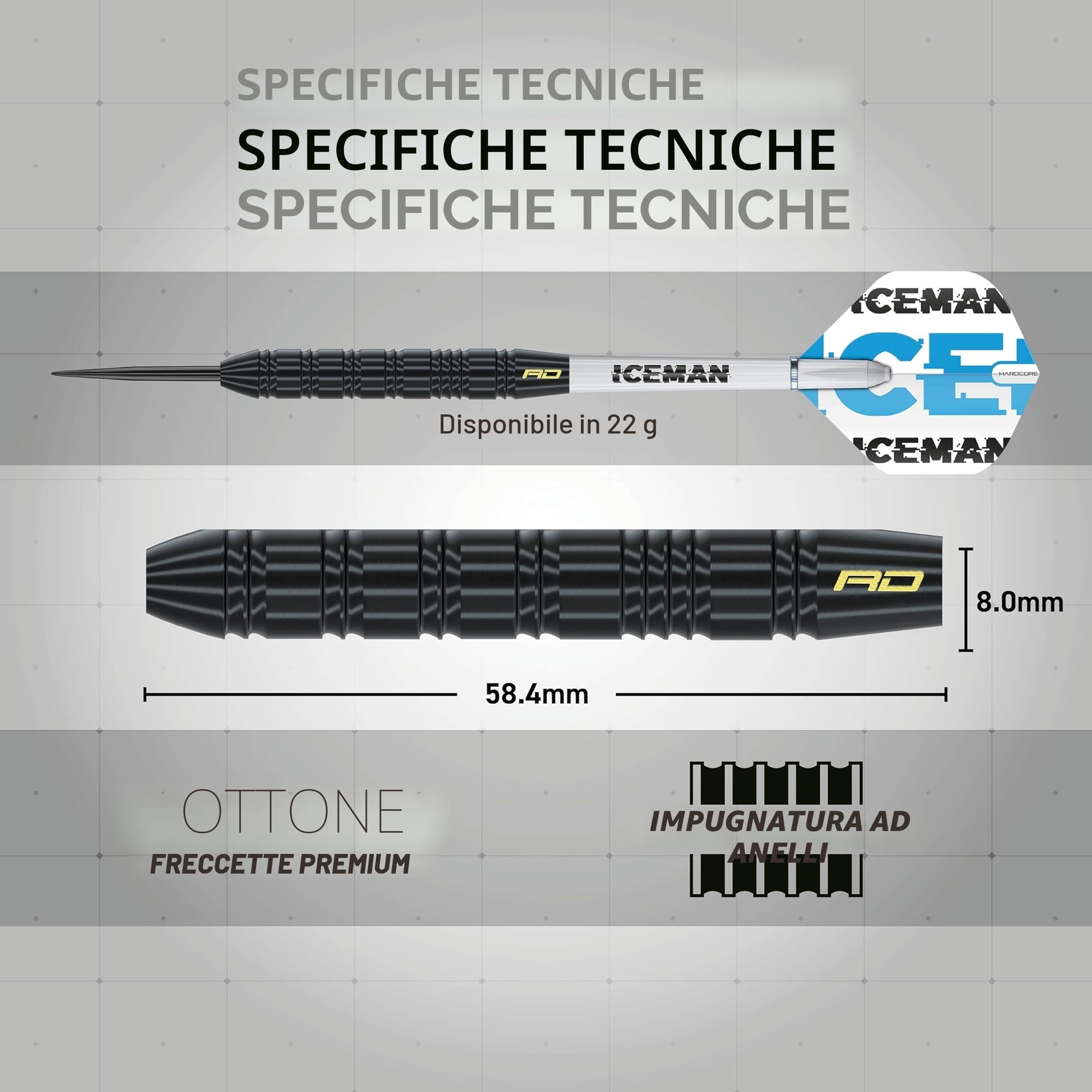 RED DRAGON Peter Wright Snakebite Ottone Punta in Acciaio Set di Freccette