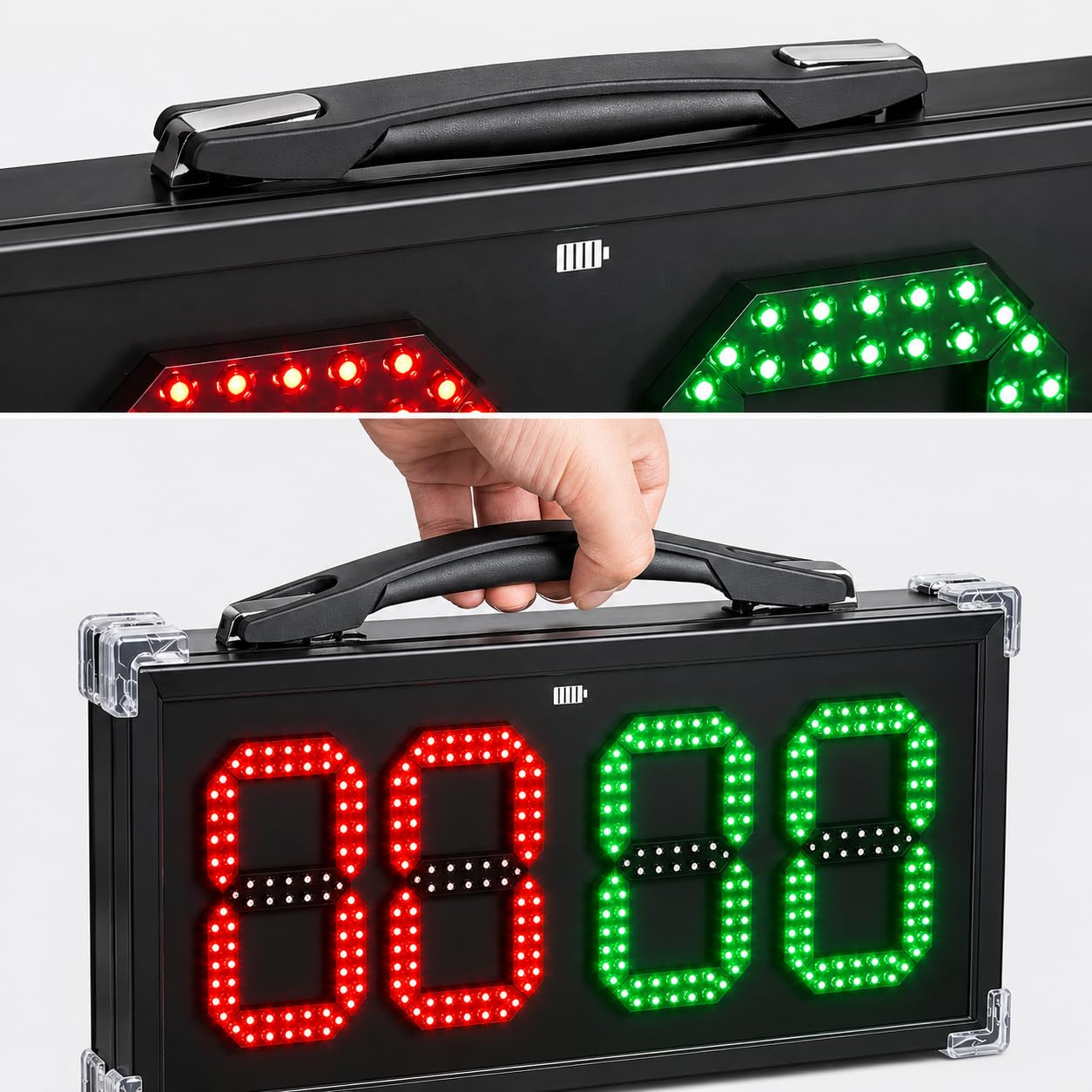 Tablero de sustitución LED, pantalla electrónica de cambio de jugador para partidos y entrenamiento, dispositivo de cronometraje deportivo para entrenadores y árbitros, diseño duradero y ligero