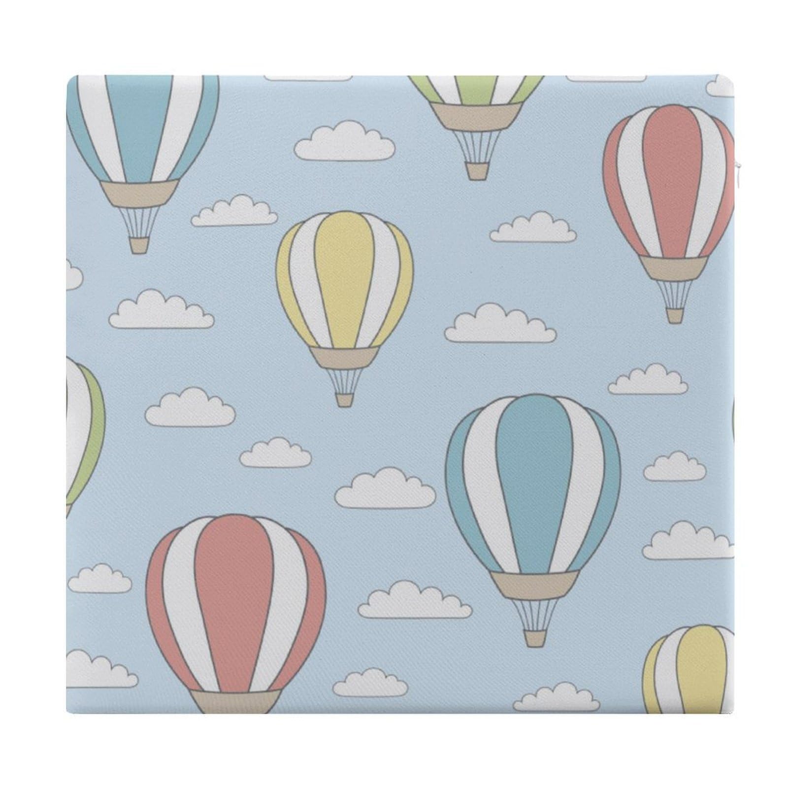 JZemdybill Chair Pad, Colorful Hot Air Balloon Seat Pad, Square Chair Cushion for Yoga Living Room Balcony