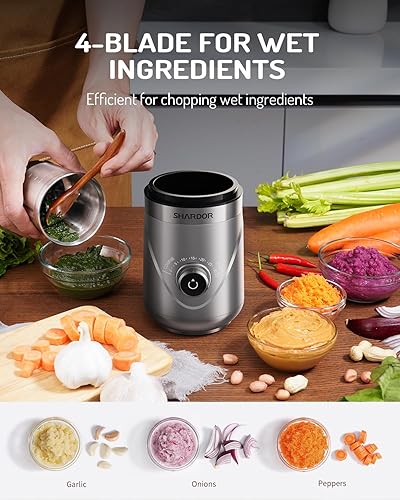 Miniatura 4 de SHARDOR Molinillo de café eléctrico de hoja súper silenciosa, perilla giratoria de control de molienda temporizada, ajustable grueso a fino para