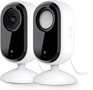 Arlo Essential Security Camera 2K | Indoor Only| 2nd Gen | Baby Monitor & Pet Camera | Wireless with Spotlight, 2-Way Audio, Color Night Vision, Live Stream, Motion Activation, White, 2 Cameras asin的图片