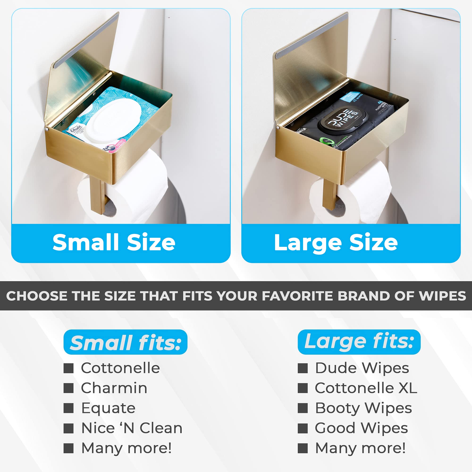 Buy Day Moon Designs Gold Toilet Paper Holder with Shelf, Flushable