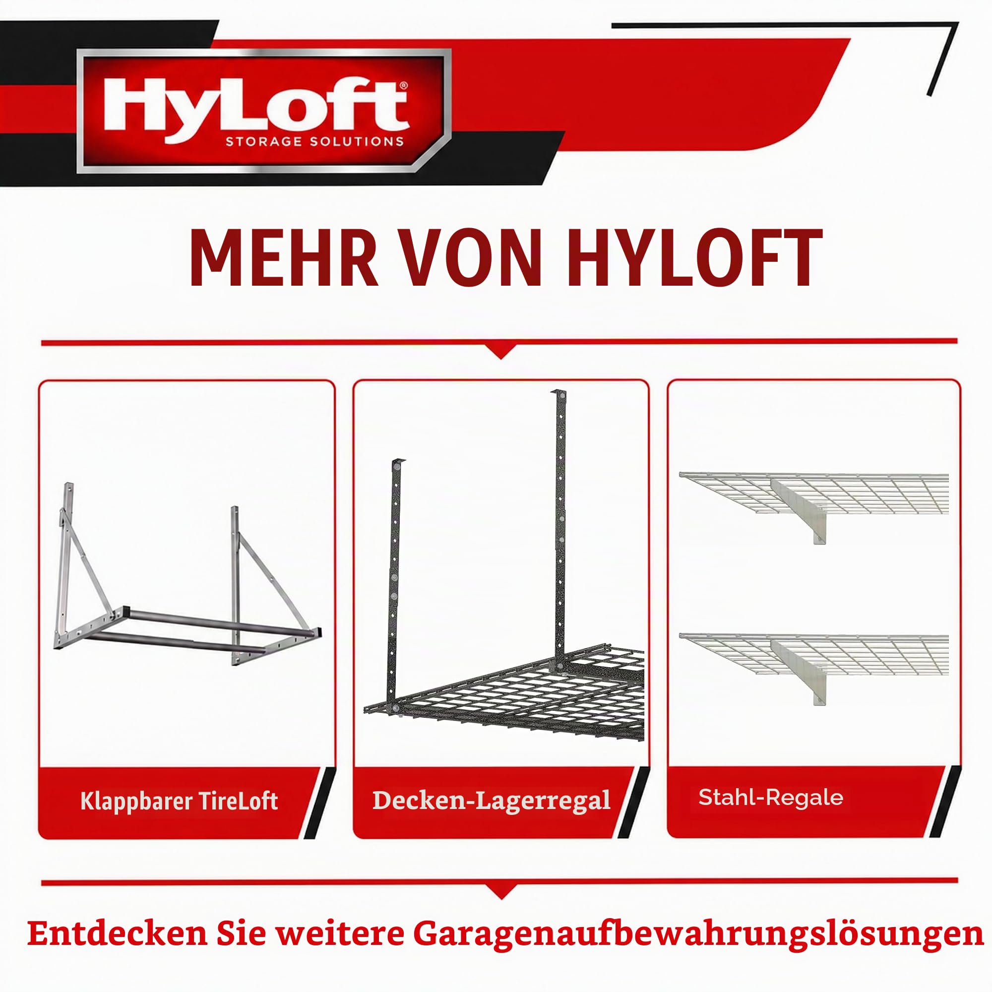 HyLoft 80844-10 86,4 x 66 cm Verstellbare Garagen-Deckenhalterung Lagerregal Kit – Hammertone