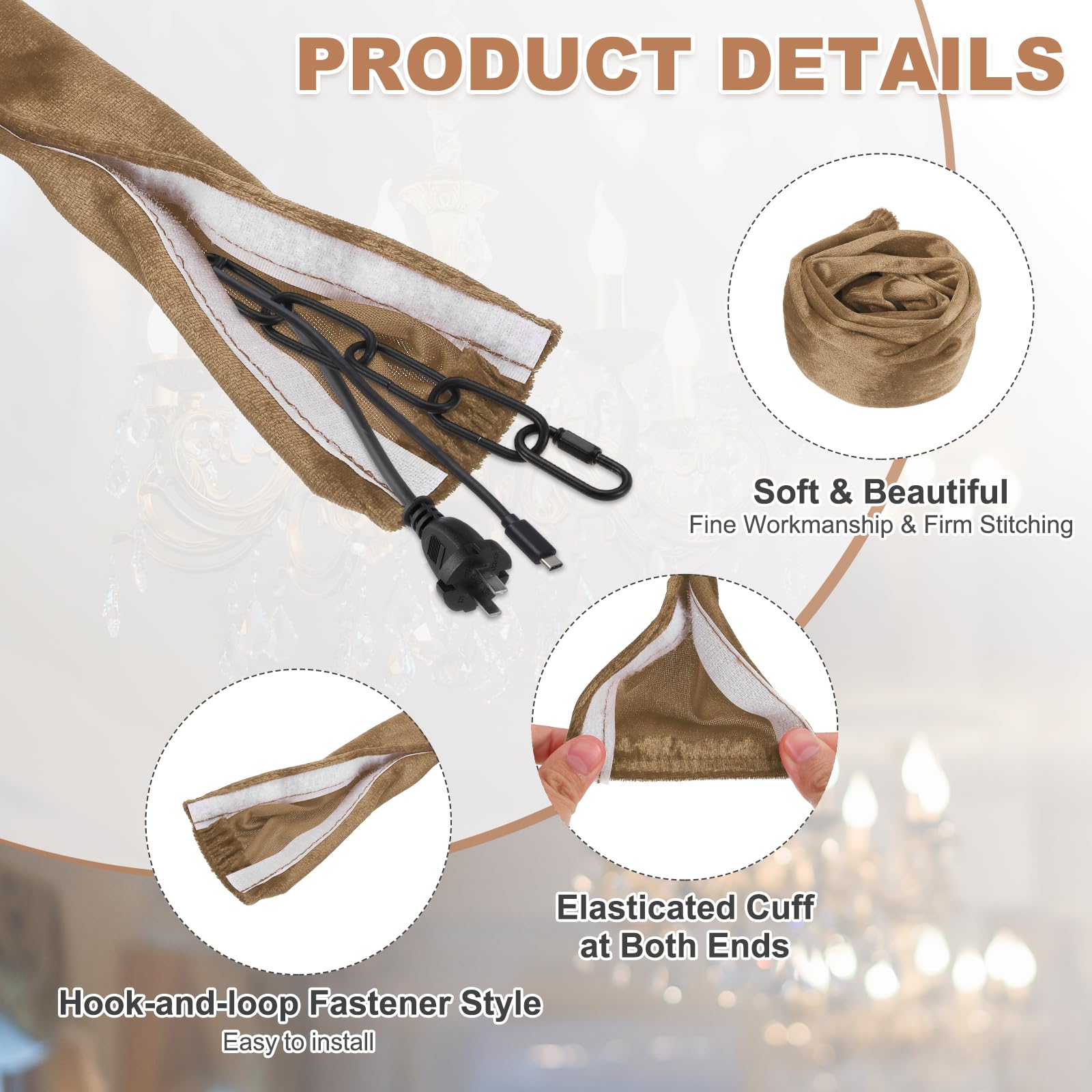 PATIKIL 3.3ft Chandelier Chain Cord Cover - Image 3