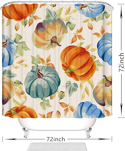 Miniatura 2 de Clearance Items - Cortina de ducha de otoño, cortina de ducha de calabaza de Acción de Gracias, juego de baño de otoño, decoración de baño, 72 x 72