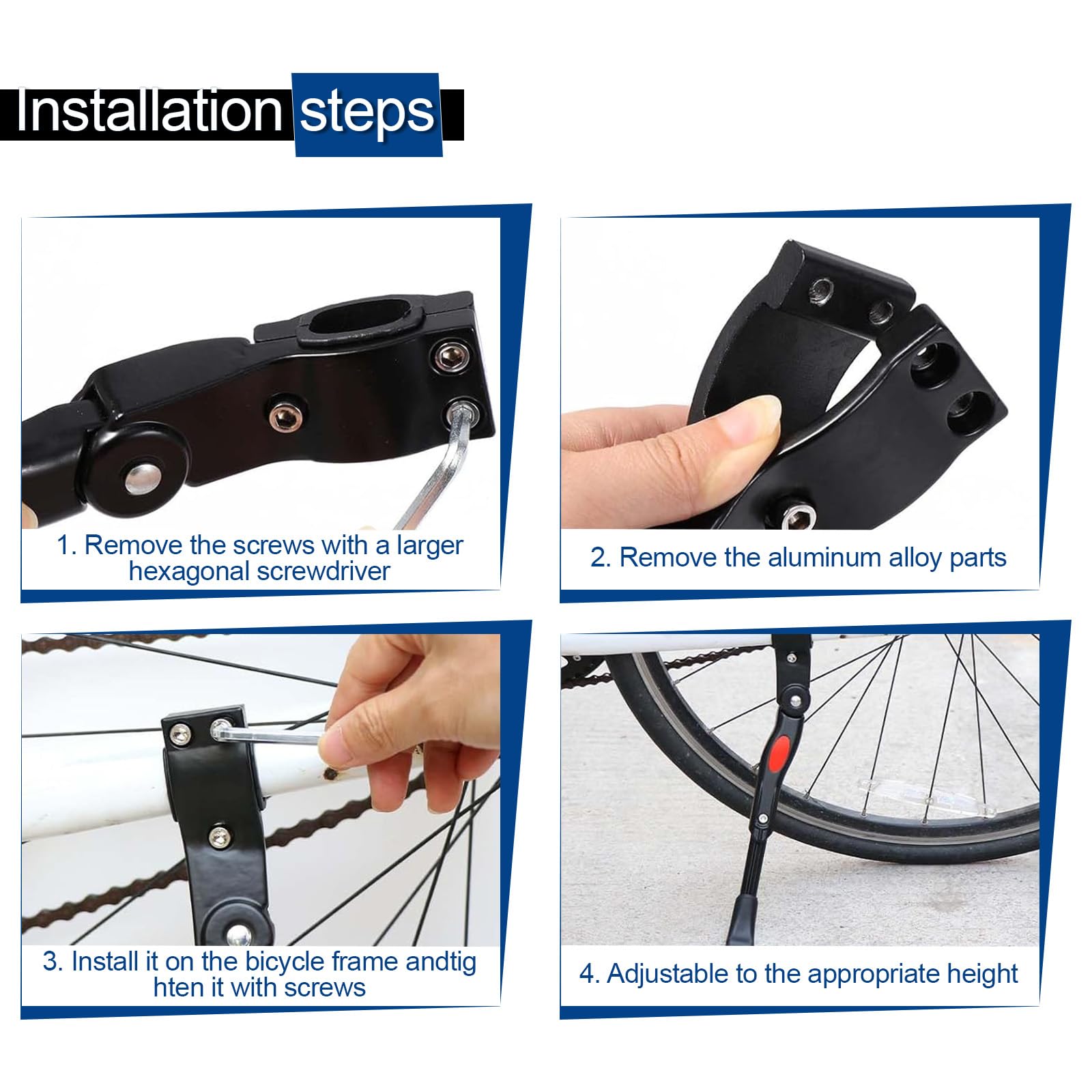 CIYIN Cavalletto Bici, Rastrelliera Biciclette, Universale, Piedino in Gomma Antiscivolo, Cavalletto per Bici in Alluminio Regolabile per 20"-27" Bici, BMX, MTB