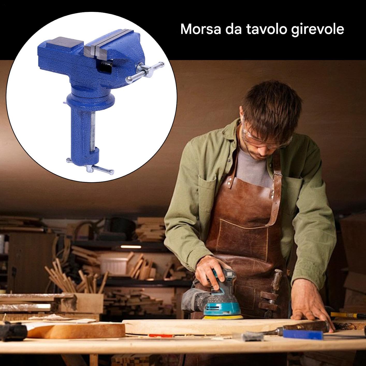 Morsetti Da Banco Morsetto Ad Alta Resistenza | Base Girevole 360 Gradi, Morsetto Da Tavolo Portatile Per Bloccaggio Posizionamento Lavorazioni Metalliche