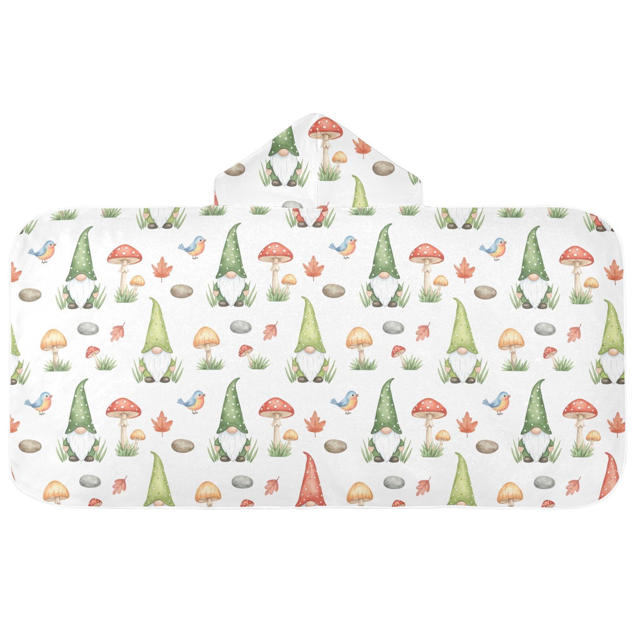 Fuauuyl Gnomes Mushrooms Hooded Baby Bath Towel Soft & Breathable Towel for Newborns Infants Toddlers, Nursery Essential