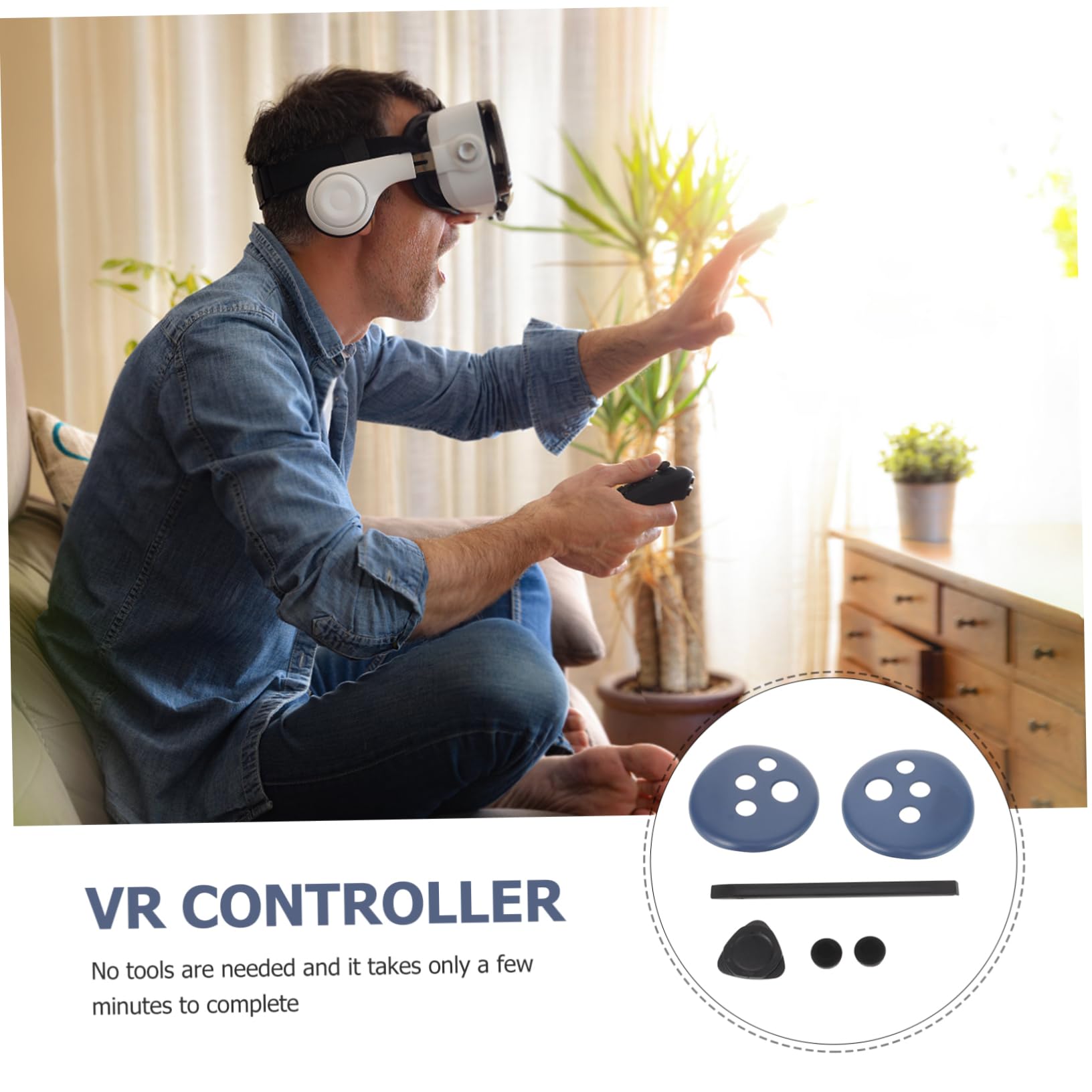 UKCOCO 3juegos Cubierta De Reemplazo para Controlador De Mano VR Protector Superior Compatible con Instalación Rápida Interferencias Señales