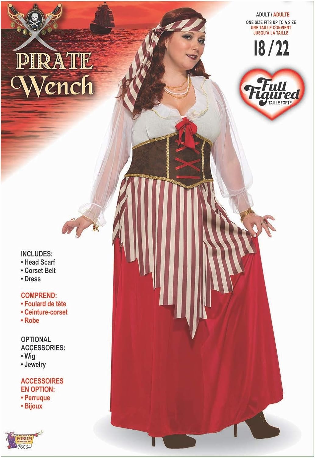 Forum Women's Pirate Wench Costume Dress
