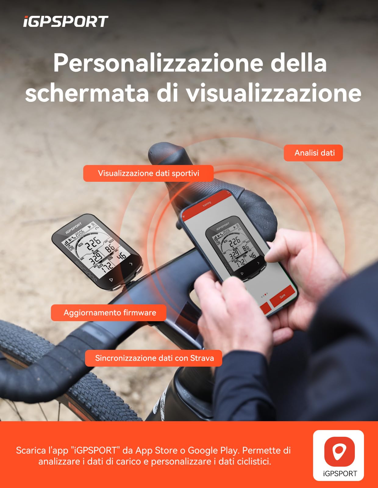 iGPSPORT BSC100S Ciclocomputer GPS Compatibile Contachilometri Bici Senza Fili Display 2,6" Tachimetro Retroilluminazione Automatica Impermeabile Bluetooth 5.0 ANT+