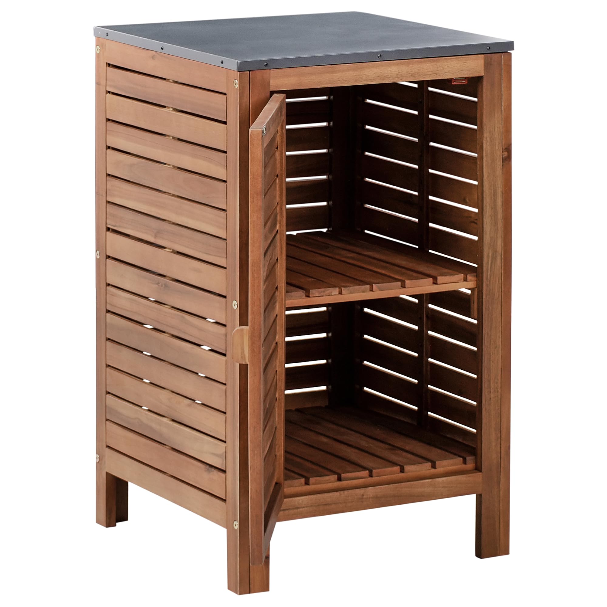 Outdoor-Küchenschrank Akazienholz braun schmal 50x50x83 cm 1 Tür Brucoli