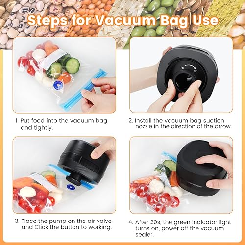 Miniatura 6 de LANJEPMY Sellador al vacío eléctrico de tarros de masón, sellador al vacío 3 en 1 para frascos compatible con bolsa de vacío, kit de sellado al