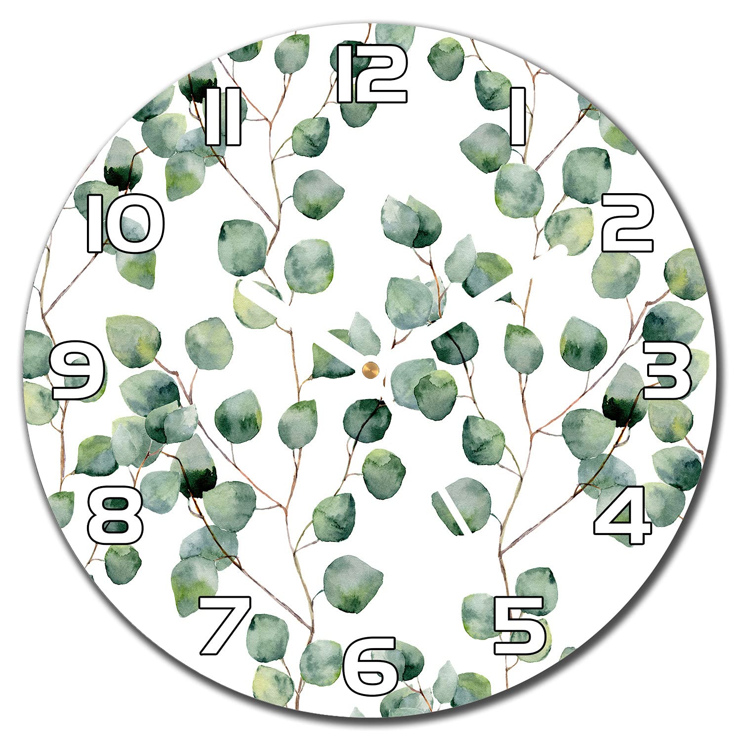 Horloge en verre cuisine lisible et robuste avec aiguilles blanches
