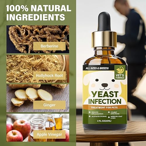 Miniatura 6 de AiRunTech Tratamiento de infección por levaduras para perros, tratamiento de infección de oído de perro con ingredientes naturales, cuidado suave,