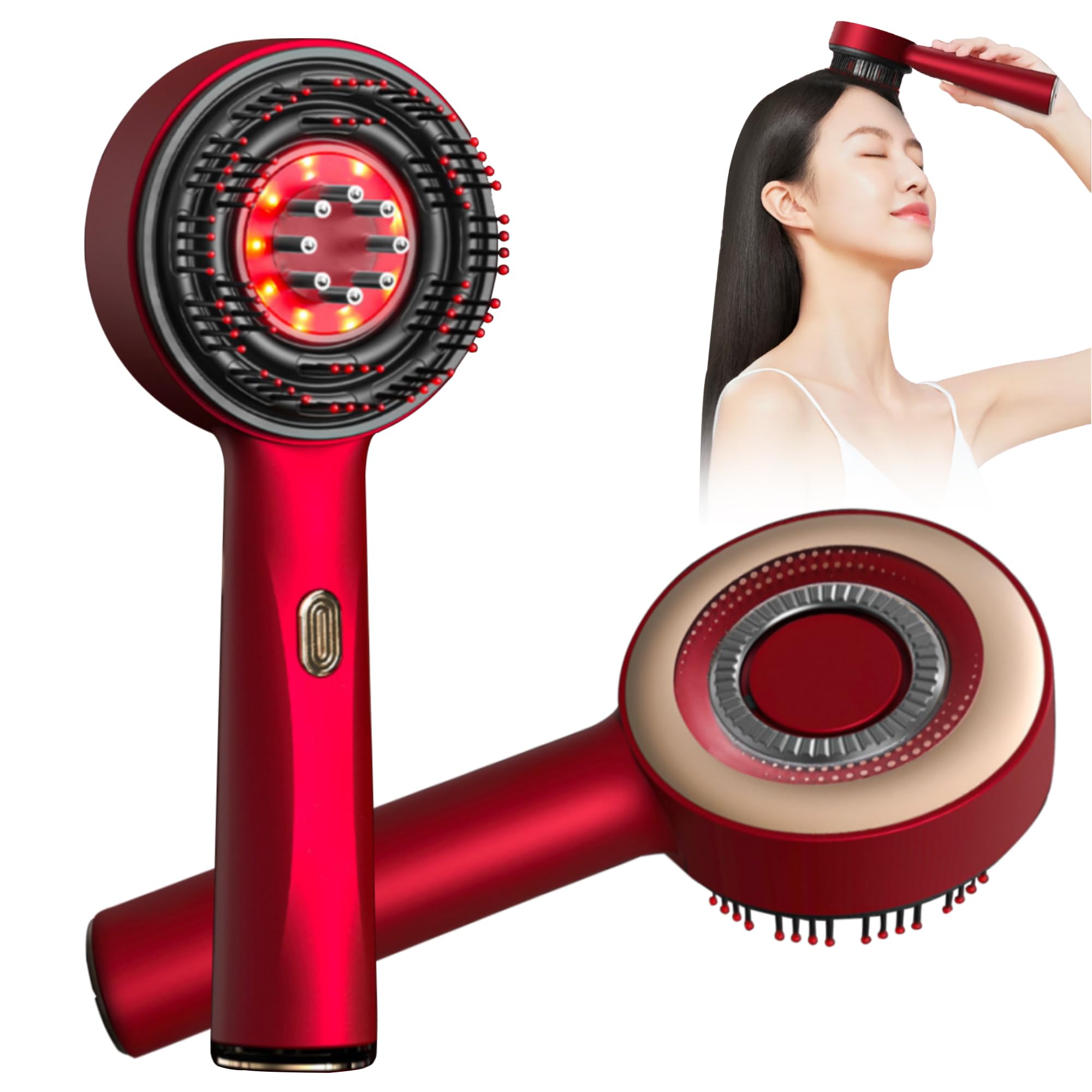 Wlizyzfhy - Massaggiatore per cuoio capelluto, spazzola per massaggio impermeabile, spazzola elettrica senza fili, massaggiatore per capelli e cuoio capelluto