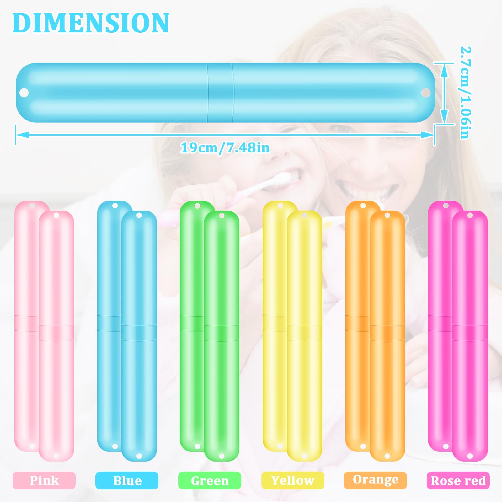 SIKEMAY 150 soportes para cepillos de dientes de viaje, estuche de viaje para cepillo de dientes a granel, plástico portátil, a prueba de polvo, transpirable, soporte para cepillos de dientes para