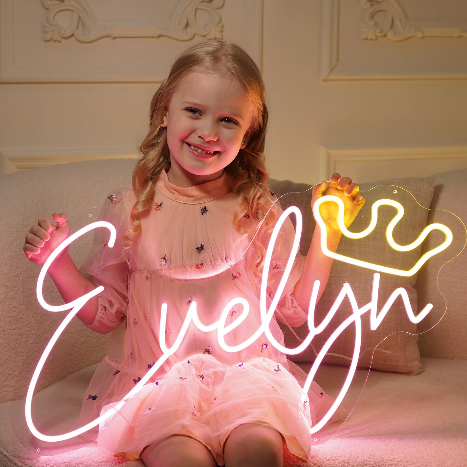 Custom Neon Sign, Neon Name Signs Personalized Happy Birthday Sign, Neon Signs for Wall Decor Cute Room Decor Aesthetic, Wedding Decor, LED Neon Lights Personalized Customizable