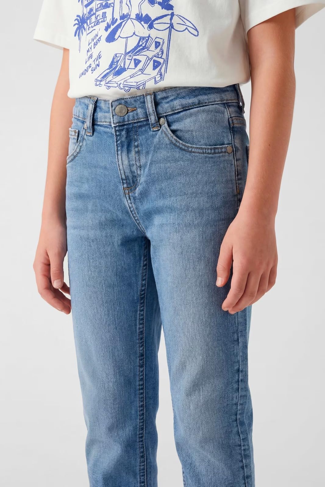 GUESS Pantalone Jeans Ragazzo 14 Anni 164 cm Modello Blu Denim Modello Straight Vita Media