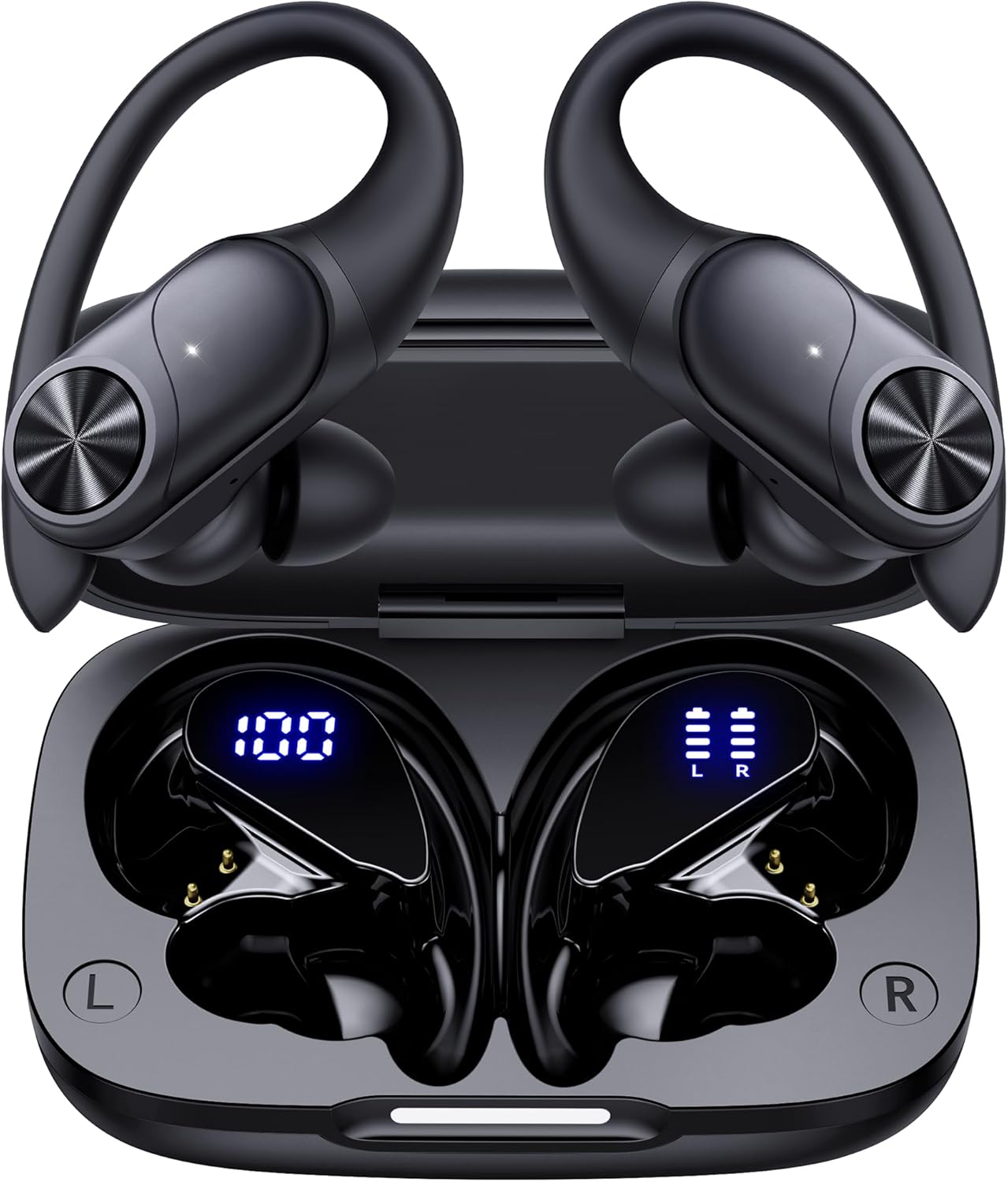 Translation Earbuds Real Time 164 Languages AI Translator Ear Buds 80Hrs Playtime Audifonos Traductores Ingles Espanol with 8 Translate Modes Bluetooth Headphones for Travel Meeting Learning Black