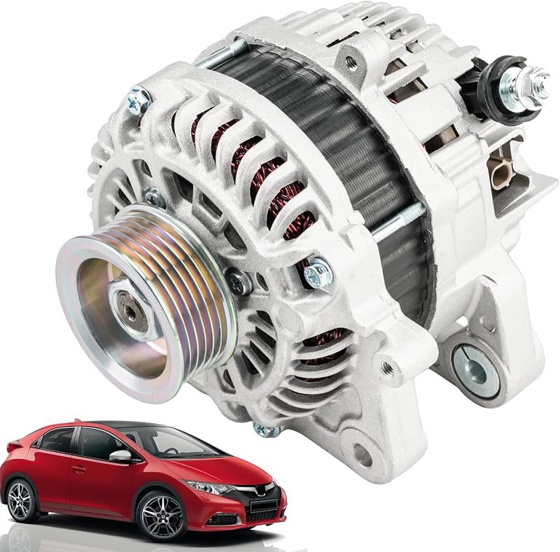 Alternador S SONLEE 12 V 95 A com polia de 6 canais para Honda Civic, HR-V e Acura ILX – 1 unidade