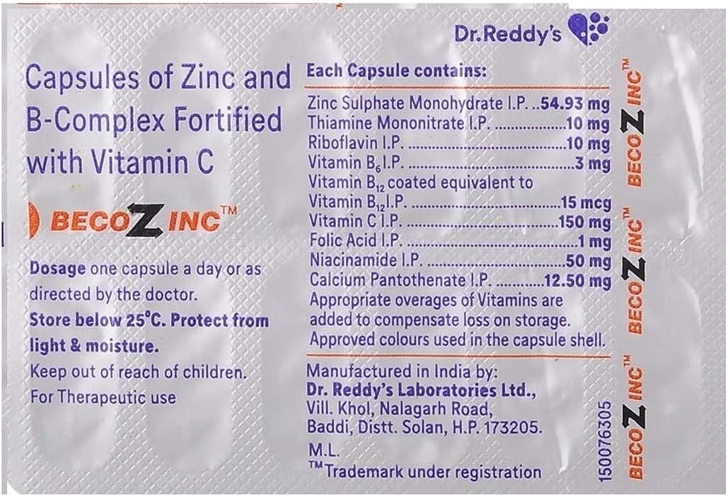 Becozinc - Strip of 30 Capsules