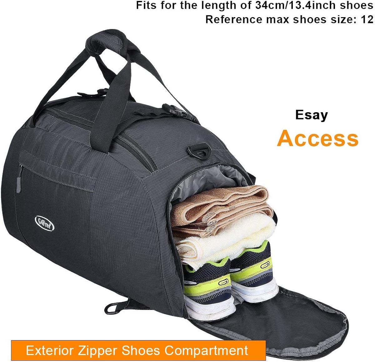 G4Free 40L 3-Way Duffle Backpack Gym Bag for Men Women Sports Duffel Bag with Shoe Compartment Travel Backpack Luggage: Clothing