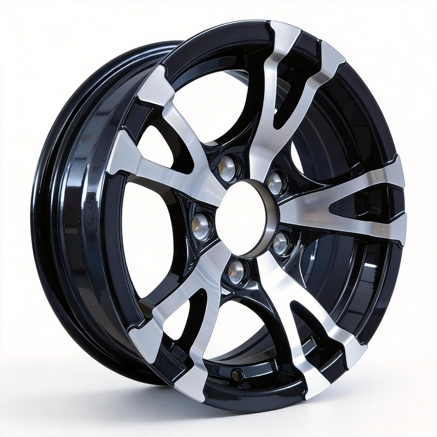 1pack 14 Inch Aluminum Trailer Wheel 5 Lug On 4.5,2200 lbs Load rate 14 inch alloy trailer wheel rim