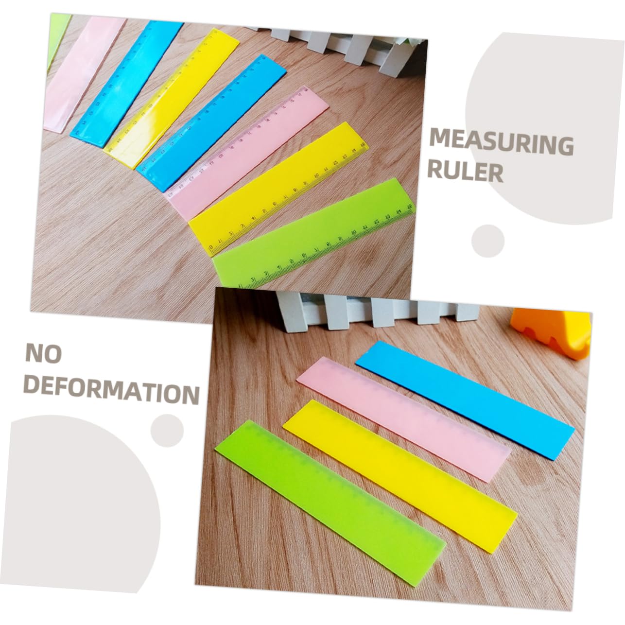 DOITOOL 5 Set Righello Riutilizzabile Per Scuola E Ufficio Righello Per Studenti Design Misurazione Facile E Precisa 25 Pezzi * 5