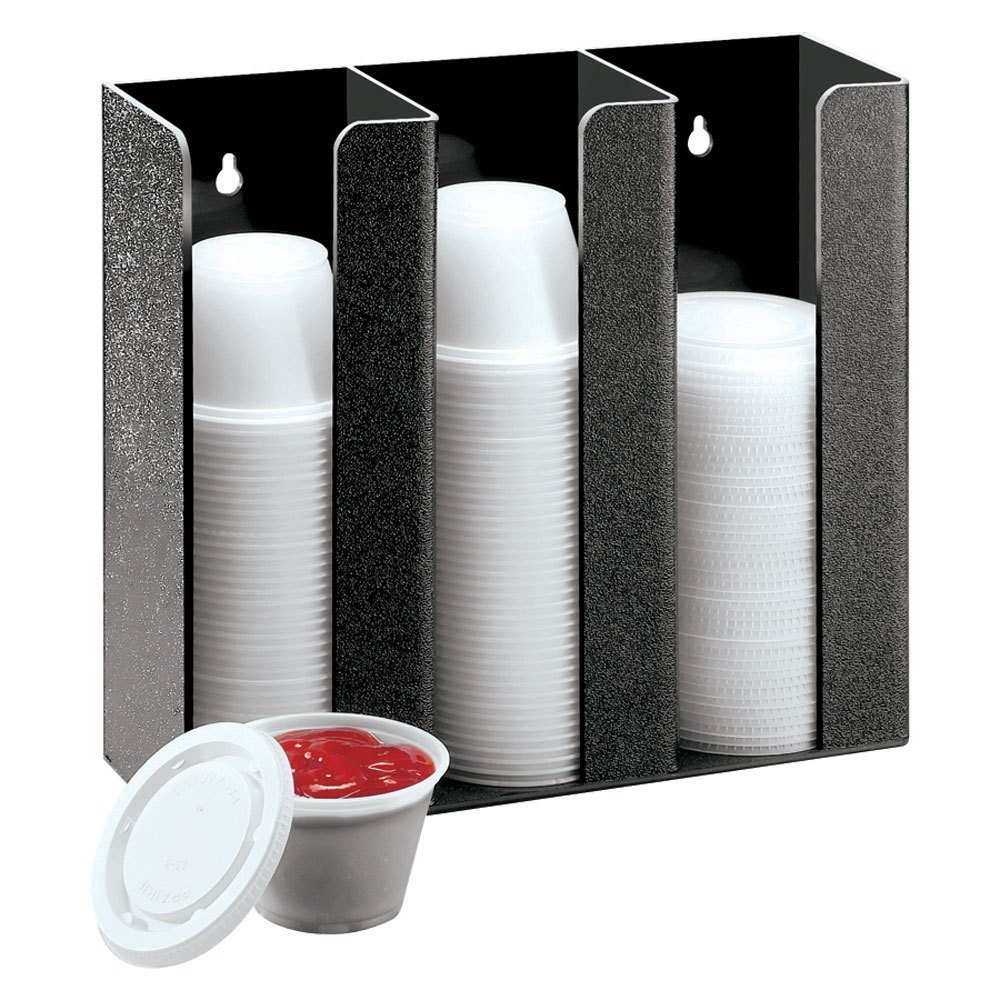 Cal Mil Ramekin/Lid Organizer by CAL-MIL – 9" W x 2.5" D x 9" H, Acrylic, Black, Model 278-2