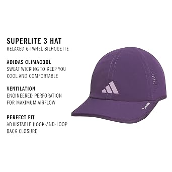 adidas Superlite 4 Hat | Moisture-Wicking Sweatband, Adjustable Fit, UPF 50 Sun Shield, Cuts Glare, Fits Most Men, Secure All-Day Comfort