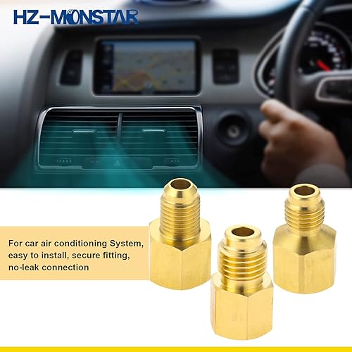 Miniatura 6 de Adaptador de tanque de refrigerante de latón R134A R22, adaptador de bomba de vacío R410a con adaptador de tanque Sae Hembra de 516 pulgadas Sae