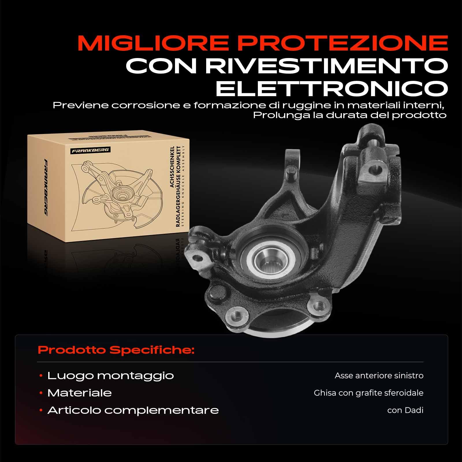 Frankberg Fuso a snodo completo Anteriore sinistro Compatibile con 208 I CA CC 207 WA WC C3 II SC C3 III SX 207 SW WK Replace# 1607557480